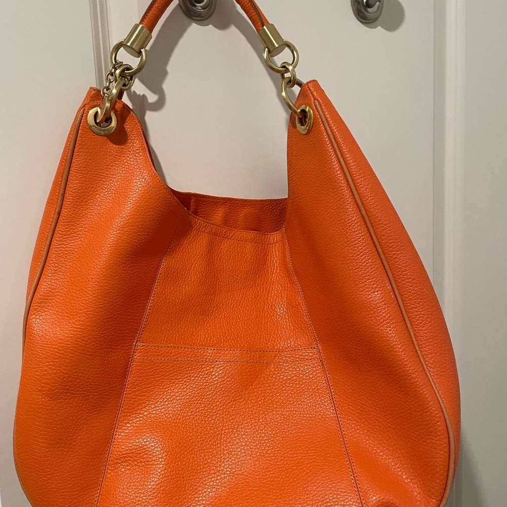Brahmin Vibrant Orange Hobo Bag